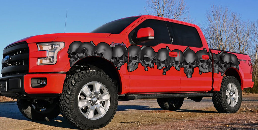 Car Side Tribal Skulls Vinyl Skull Ripped Metal Car Vinyl Skull Car wrap Car Vinyl Skull Car Graphics Side Decals Graphics Vinyl Stickers