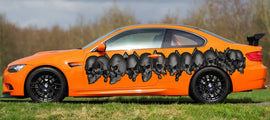 Tribal skulls street racing graphic, Ripped Metal full color Car vinyl Design Skull Car wrap Car vinyl, Full color tribal skulls
