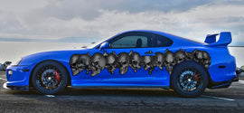Tribal skulls street racing graphic, Ripped Metal full color Car vinyl Design Skull Car wrap Car vinyl, Full color tribal skulls