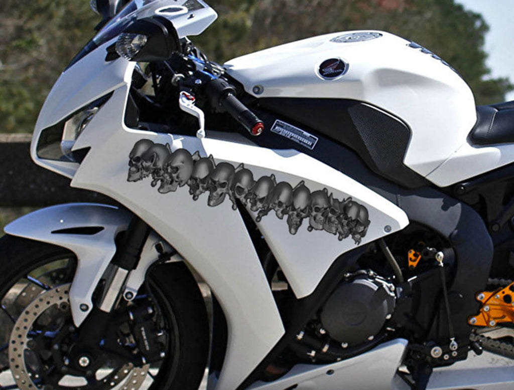 Flame Skull Decal, Skull Crotch Rocket Wrap, Chopper Graphics, 3D Graphics of a Motorcycle Sticker Tribal Flames Decals