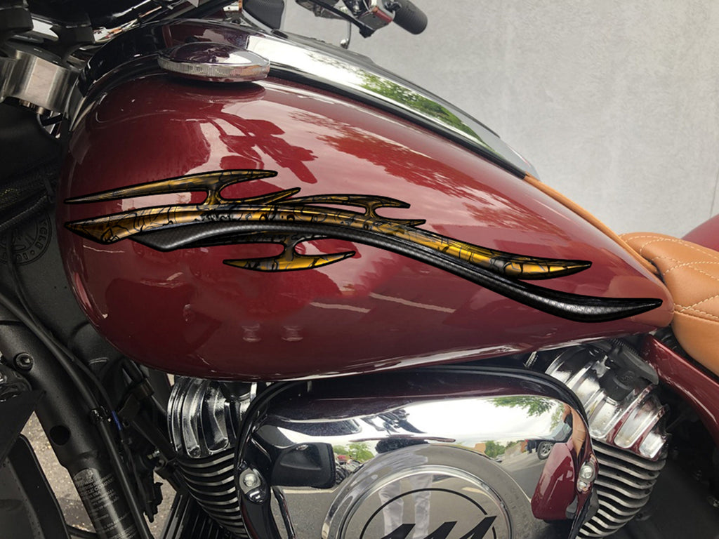 Tribal Chopper Graphics, Chopper Graphic Decal, Tribal Crotch Rocket Wrap, Weapon Bike Vinyl, 3D Graphics of a Motorcycle Sticker