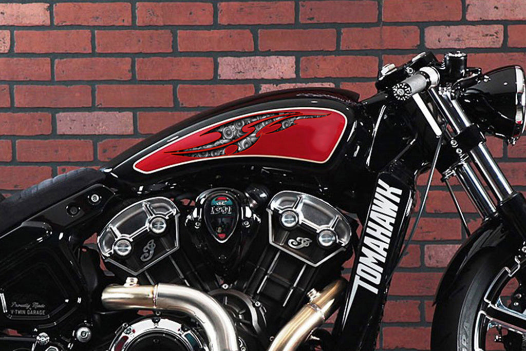 3D Tribal Ripped Metal Racing Bike Vinyl Decal Full color tribal vinyl, , Sports, Dirt Bike Stickers, Motorcycle Decals