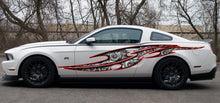 Load image into Gallery viewer, Car side tribal Turbocharged graphic 3D Car Graphic Tribal tattoo jeep Wrap Ripped Metal Vinyl Design Turbines Wrap