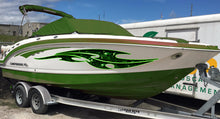 Load image into Gallery viewer, 3D Sword Ripped Metal Vinyl Wrap ,Tattoo Boat Decals, Watercraft Vinyl, Tribal Yacht Vinyl, Ranger Boat Decals and Stickers