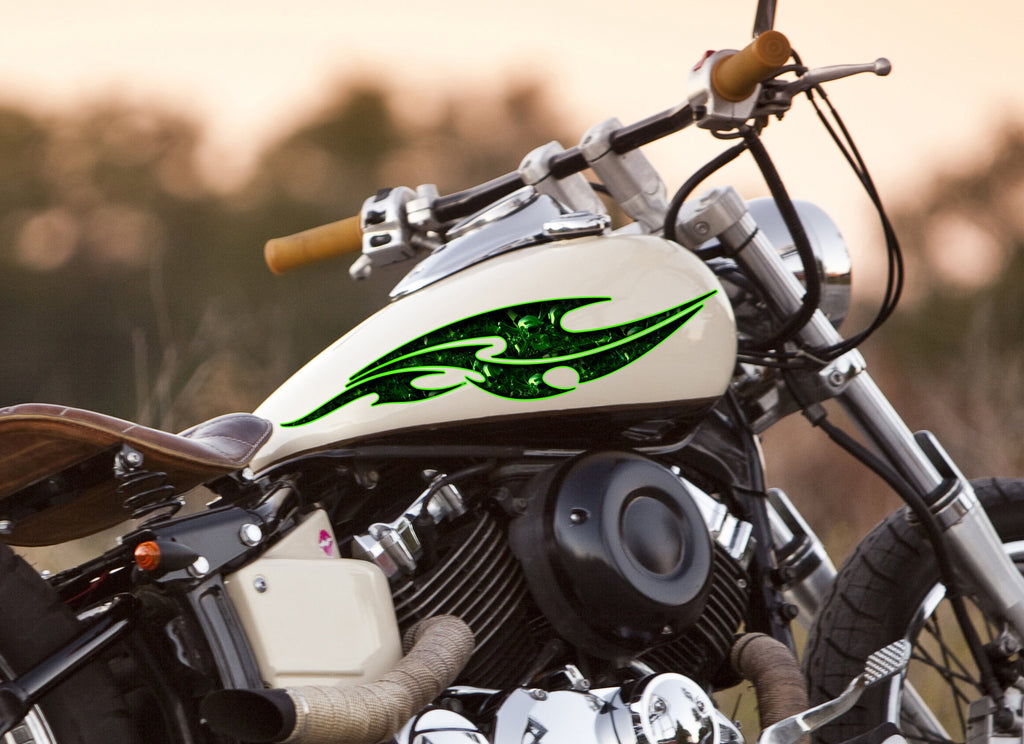 3D Tribal Ripped Metal Racing Bike Vinyl Decal, Sports Stickers ,Dirt Bike Stickers, Motorcycle Stickers and Decals