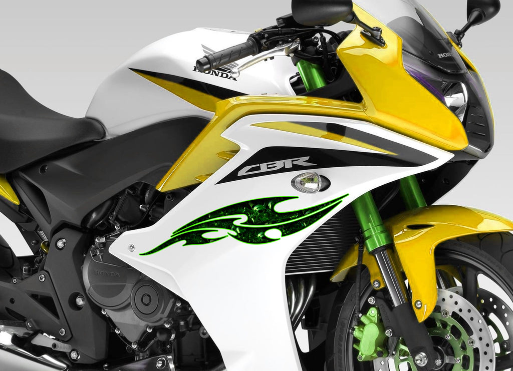3D Tribal Ripped Metal Racing Bike Vinyl Decal, Sports Stickers ,Dirt Bike Stickers, Motorcycle Stickers and Decals