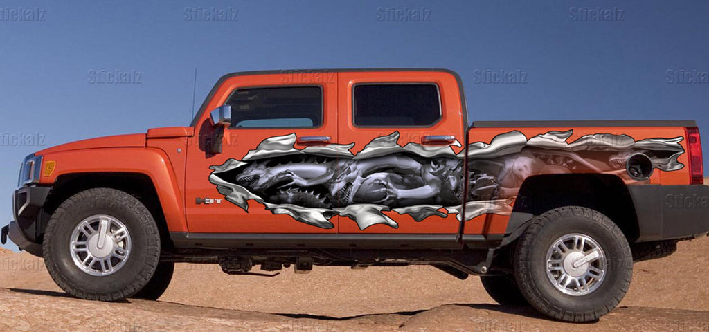 Dragons Ripped Metal Car Vinyl Dragon stickers for truck Graphics Side Decals Graphics Vinyl Stickers