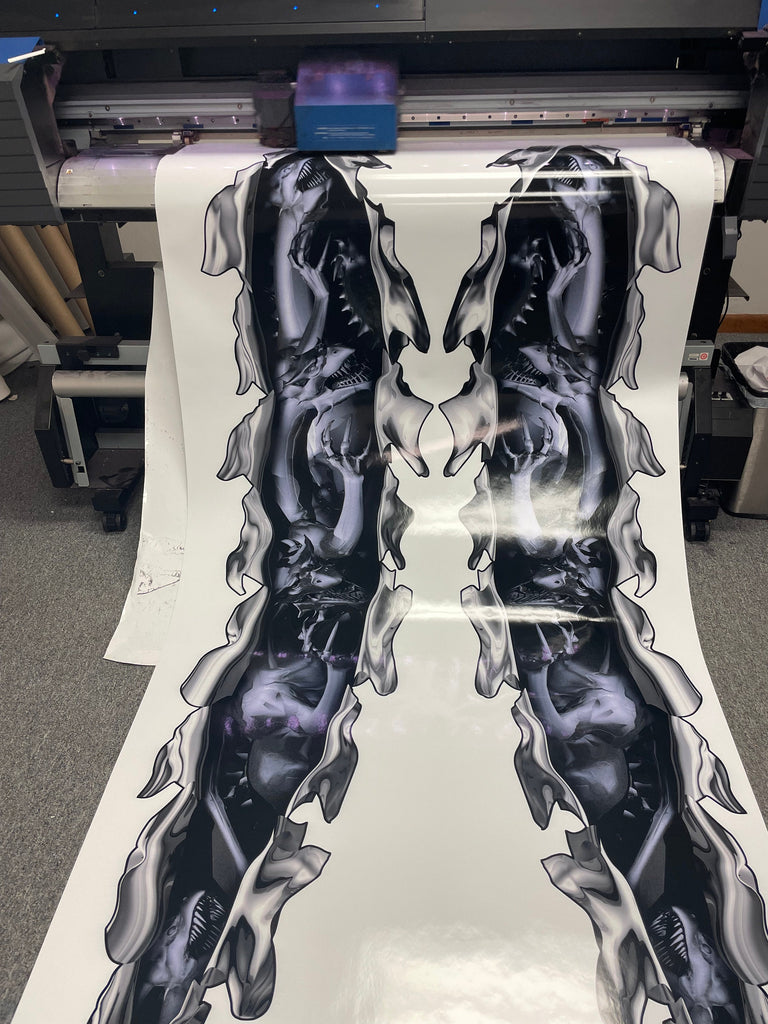 Dragons Car Wrap Ripped Metal Full Color Wrap Ripped Metal, Full Color Car Vinyl Design, Tribal Racing Stripes