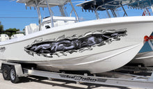 Load image into Gallery viewer, 3D Watercraft Graphic Dragons Boat Wrap Ripped Metal Full Color Speed Boat Vinyl Design Dragons Yacht Wrap Sticker