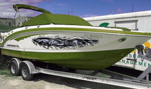 Load image into Gallery viewer, 3D Watercraft Graphic Dragons Boat Wrap Ripped Metal Full Color Speed Boat Vinyl Design Dragons Yacht Wrap Sticker