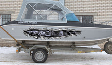 Load image into Gallery viewer, 3D Watercraft Graphic Dragons Boat Wrap Ripped Metal Full Color Speed Boat Vinyl Design Dragons Yacht Wrap Sticker