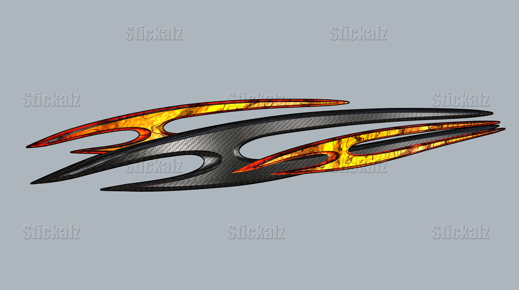 Tribal Ripped Metal Speed Boat Vinyl, 3D Graphic Yacht Decal, Watercraft Sticker, Boat Wrap Design, Great 3D Boat Decal, Boat Side Wrap