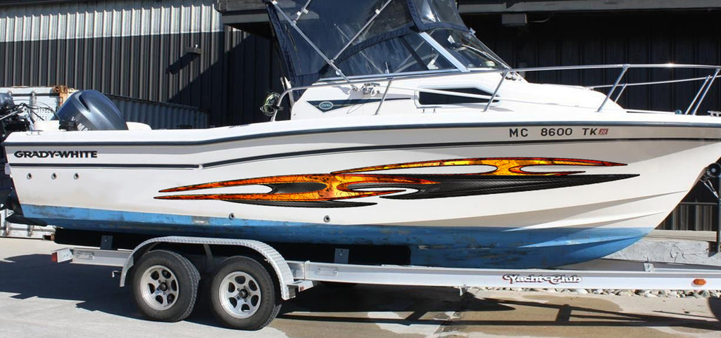 Vinyl Wrapping Boat, 3D Watercraft Tribal Graphic, Vinyl Boat Graphic, Boat Side Wrap Vinyl Sticker, Tribal Yacht Wrap Sticker