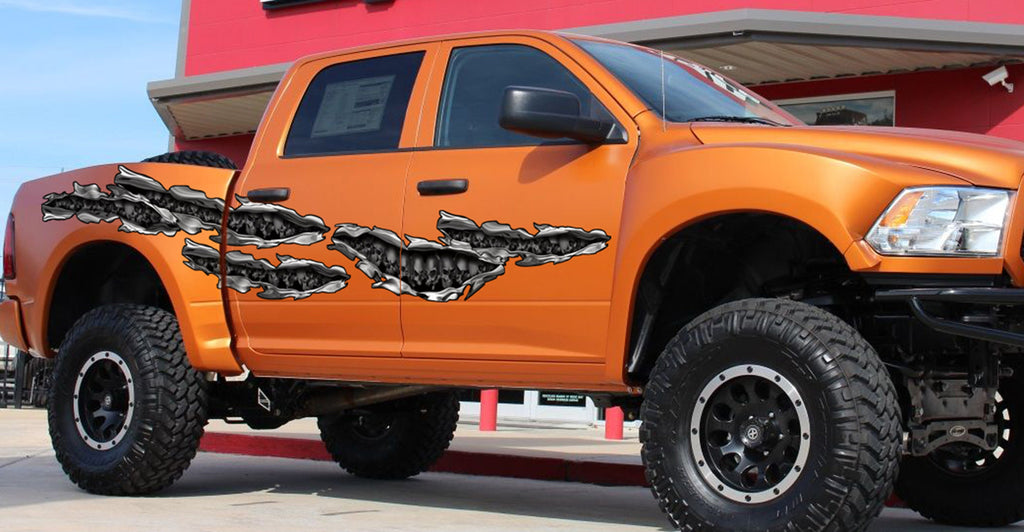 Tribal Skulls car Vinyl 3D Car Graphic Flag Skull jeep Wrap Vinyl, Tribal Flag Street Racing Graphic, Racing Stripes