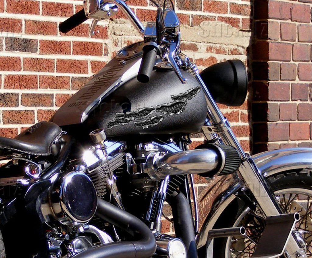 Flame Skull Decal, Skull Crotch Rocket Wrap, Skull Chopper Graphics, 3D Graphics of a Motorcycle Sticker, Tribal Flames Decals