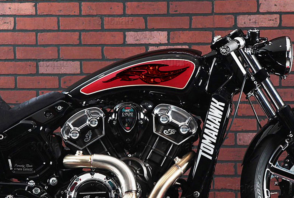 Skull Ripped Metal Motorcycle decor, Dirt Bike Wrap, Sport bike Cruiser Vinyl Laminated Die Cut Decal Sticker Set
