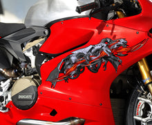 Load image into Gallery viewer, Dragons Crotch Rocket Decal, Lizard Full Color Bike Graphics, Dragon Chopper Vinyl, Dragons Bike Wrap, Motorcycle Sticker