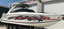 Load image into Gallery viewer, Flames Dragons Boat Vinyl Wrap, Dragons Watercraft stickers, Tribal Yacht Decals, 3D Dragon Boat Vinyl Graphics