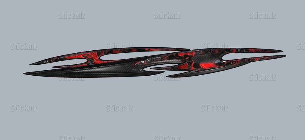 3D Tribal ripped metal car vinyl, Car side graphics, Cool decals for cars, Tribal tattoo car sticker, One piece car decal, One part mirrored