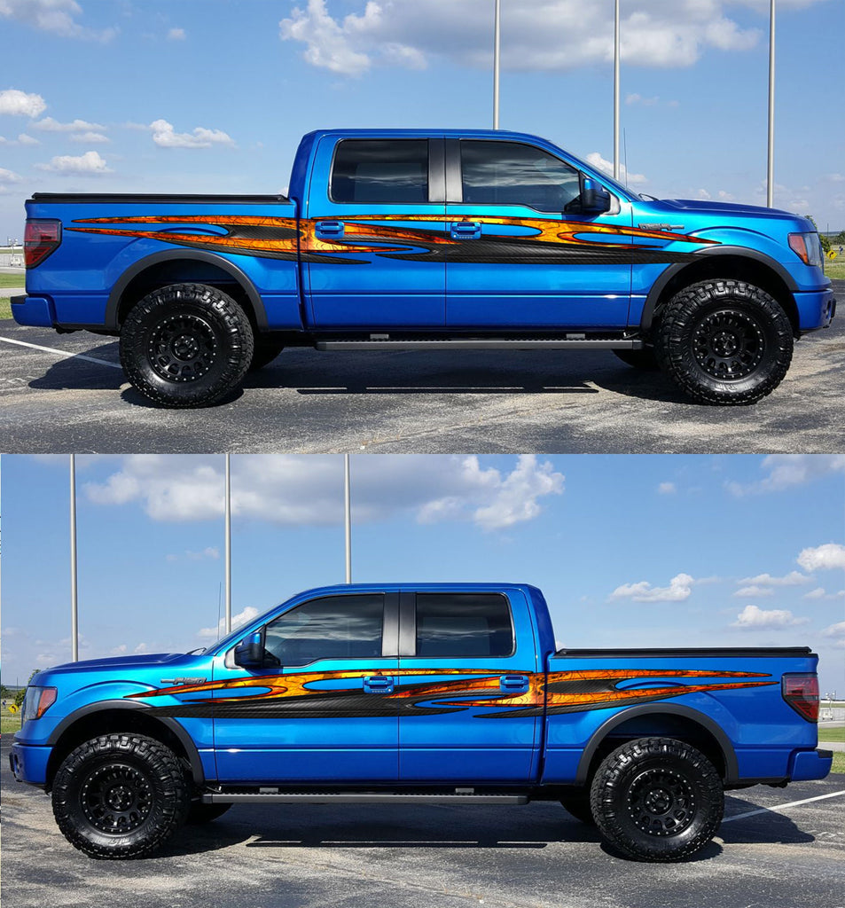 Tribal street racing graphic, Car vinyl design, Truck side graphics, 3D car vinyl, Decals for cars, Car sticker, One part mirrored