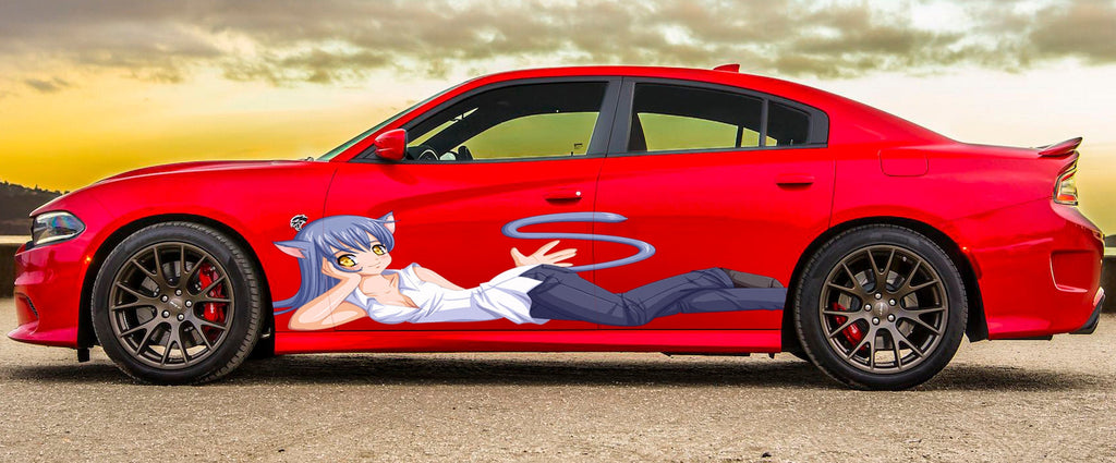 ANIME, Manga, Car Livery Graphics, Sexy Anime, Large Size Color Anime Car Decals, Manga Theme Side Car Wrap, Cast Vinyl Wrap