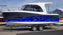 Load image into Gallery viewer, Watercraft Sticker Design, 3D Dragons Boat Graphics Ripped Metal Full Color Speed Boat Vinyl Design, Dragons Cigar Boat Wrap, Yacht Vinyl