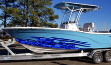 Load image into Gallery viewer, Tribal Dragon graphic, Dragons Ripped Metal Watercraft Vinyl, Dragons Cigar Boat Side Graphics, Full Color Yacht Graphics