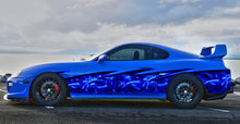 Load image into Gallery viewer, Tribal Dragons racing stripes, Full color Car side graphics Racing flag Car vinyl Checkered flag Car side graphics, Tribal racing stripes