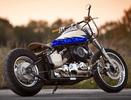 3D Dragons Chopper Vinyl, Racing Flag Bike Graphics, Motorcycle Sticker, Full color tribal, Checkered Flag Full Color Crotch Rocket Graphics