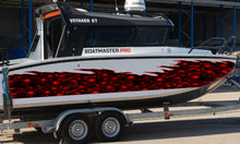Load image into Gallery viewer, 3D Scull Ripped Metal Watercraft Vinyl, Full Color Yacht Graphics, Tribal skulls yacht graphics, Scull Cigar Boat Side Graphics