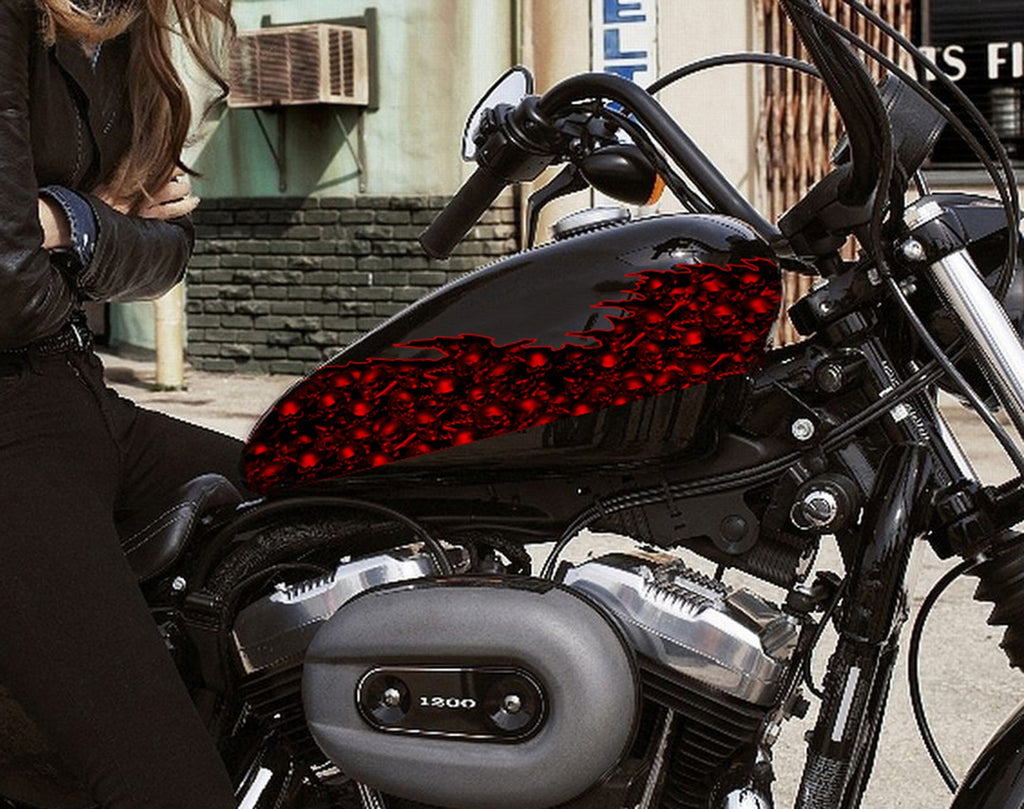 Scull Motorcycle Stickers, Chopper wrap design, Sculls Chopper Vinyl Decal, Full Color Crotch Rocket Graphics, Sculls Bike Sticker Graphics