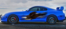 Load image into Gallery viewer, Tribal Ripped Metal Car Vinyl Sticker, Tribal Pride Car Vinyl, USA Bald Eagle Car Wrap Racing Stripes Decal, Full Color Car Side Graphics