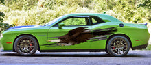 Load image into Gallery viewer, Tribal Ripped Metal Car Vinyl Sticker, Tribal Pride Car Vinyl, USA Bald Eagle Car Wrap Racing Stripes Decal, Full Color Car Side Graphics