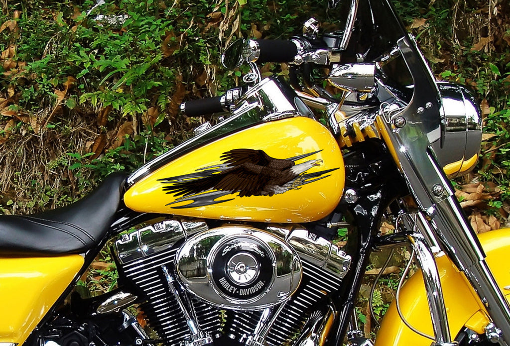 Powerboat Decal, American pride Motorcycle Dirt Bike Sticker, Tribal Decal Full Color Crotch Rocket Graphics, Weapon Chopper Vinyl