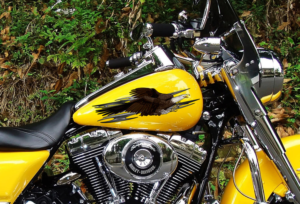 US Bald Eagle street racing graphic decal, Full color tribal vinyl sticker, Crotch rocket street racing graphic design, Full chopper wrap