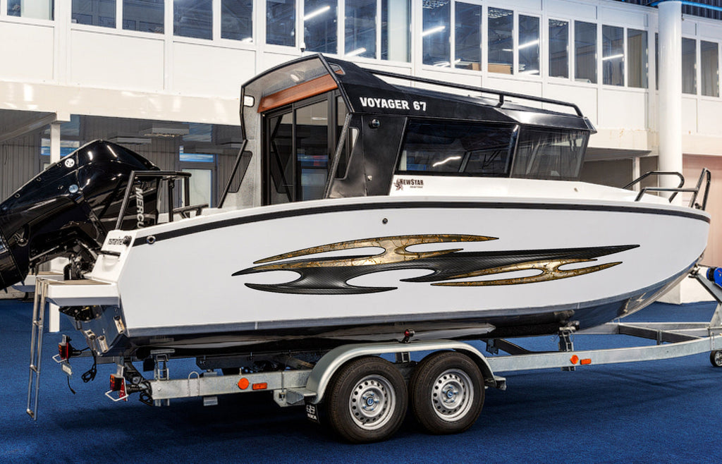Ripped Metal Full Color Speed Boat Vinyl Design, 3D Tribal Boat Graphics, Tribal Cigar Boat Wrap, Yacht Vinyl, Watercraft Sticker Design
