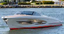 Load image into Gallery viewer, Tribal Cigar Boat Side Graphics Decal, Tribal Ripped Metal Watercraft Vinyl, Full Color Yacht Graphics, Speed boat Vinyl Sticker