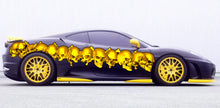 Load image into Gallery viewer, Tribal skulls street racing graphics, 3D Skull car vinyl decal, Skulls car vinyl sticker, Car wrap sculls vinyl graphics, Car wrap design