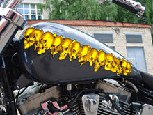 Load image into Gallery viewer, 3D Skulls Motorcycle Stickers, Chopper Wrap Design, Skulls Bike Vinyl Decal, Full Color Crotch Rocket Graphics, Skulls Bike Sticker