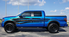 Load image into Gallery viewer, Racing stripes sticker car, 3D Tribal car vinyl decal, Tribal car vinyl side wrap, One piece car decal, One part mirrored, Tribal car design