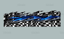 Load image into Gallery viewer, 3D Checkered flag decal for Motorcycle, Racing flag Racing Bike wrap, Flag Sport Bike vinyl Tribal street racing graphic