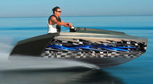 Load image into Gallery viewer, Yacht Vinyl Sticker Design, 3D Checkered flag Boat Graphics Ripped Metal Full Color Speed Boat Vinyl Design, Racing flag Cigar Boat Wrap