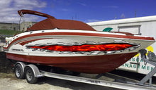 Load image into Gallery viewer, 3D Dragons Ripped Metal Full Color Yacht Vinyl Decal, Lizard Speed Boat Vinyl Design, Dragon Cigar Boat Wrap, Lizard Yacht Vinyl Sticker