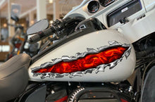 Load image into Gallery viewer, Red Dragon Motorcycle Stickers, Dirt Bike Wrap, Flames Dragons Ripped Metal Full Color Bike Stickers, Racing Decals, Dragons Bike Design