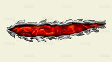 Load image into Gallery viewer, Fiery Dragons Ripped Metal Yacht Decals, Flames Dragons Boat Vinyl Wrap, Dragons Watercraft stickers, 3D Dragon Boat Vinyl Graphics