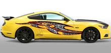 Load image into Gallery viewer, Turbines full color car side graphics, Tribal tattoo car vinyl sticker, Tribal racing stripes car side vinyl decal, Turbines car wrap