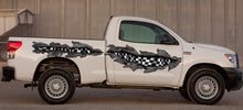 Load image into Gallery viewer, Racing flag Street Racing Graphic, Checkered flag Ripped Metal Car Vinyl, Racing flag 3D Car Vinyl Side Graphics, Full Color Car Graphics