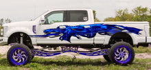 Load image into Gallery viewer, Dragons Ripped Metal Car Vinyl Graphics, 3D Dragons Full Color Car Side Graphics Sticker, Lizard Vinyl Side Wrap, Tribal Car Side Design