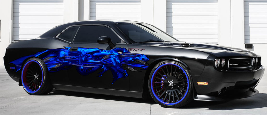 Dragons Car Wrap, Dragons Ripped Metal Car Vinyl Decal, Lizard Pride Car Vinyl Sticker, Full Color Car Side Graphics