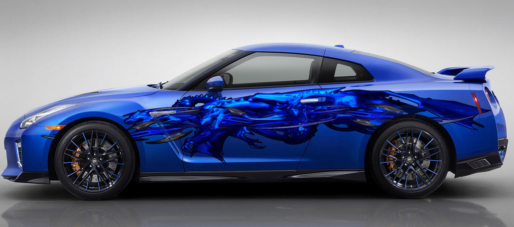 3D Dragons Car Wrap, Dragons Ripped Metal Car Vinyl Decal, Dragons Pride Car Vinyl Sticker, Full Color Car Side Graphics